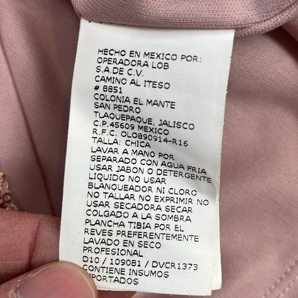 LOB Sequin Dress with Bird Embroidery Mini Shift V Back Sparkle Party Sz S - Picture 11 of 11